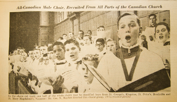 1960 newspaper clipping of boys choir from various churches in our diocese