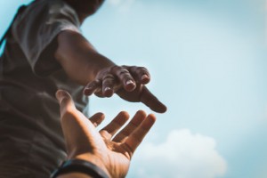 outdoor reaching hands